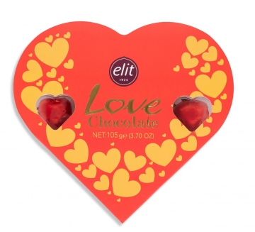Love Chocolate Kırmızı Kutu Sevgiliye Kalp Çikolata 105g Glutensiz